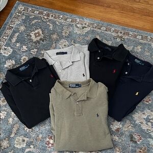 5 Ralph Lauren long sleeve Polo Shirts XL